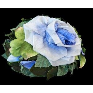 Vintage Peck & Peck Flower Hat Nature Petal Leaf Floral Statement Unique Church